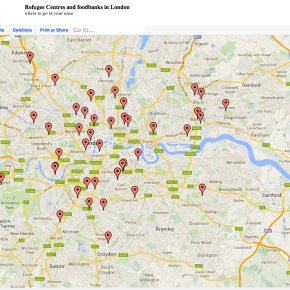 London-wide map of Refugee Centres and foodbanks!